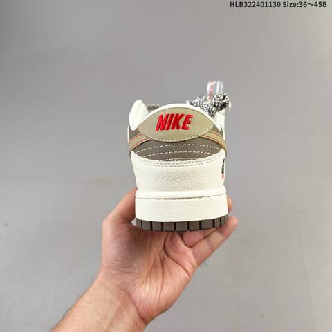 Nike Dunk SB Low Supreme Off White Brown Khaki Red EU 36-45 Skate Shoe - Unisex (BS-62949)