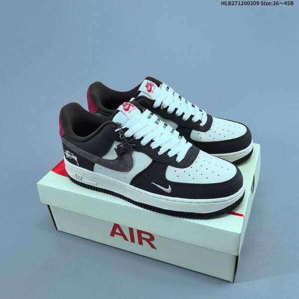 Nike Air Force 1 07 Low black off white dark gray red EU 36 45 sneaker EU 36-45