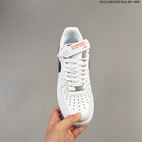 Nike Air Force 1 07 White Dark Navy Blue EU 36-45 Sneaker - Unisex (BS-62836)
