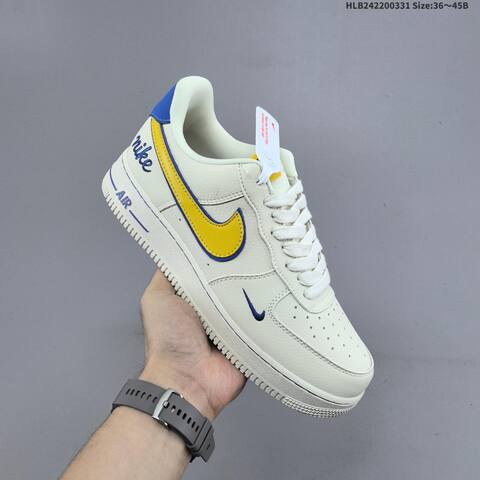 Nike Air Force 1 07 Low Sail Yellow Blue EU 36-45 Sneaker - Unisex (BS-61009)