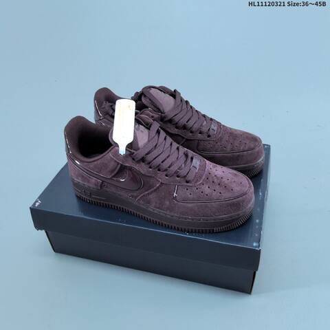 Nike Air Force 1 07 Black Grey White Burgundy Gold EU 36-45 Sneaker - Unisex (BS-61214)