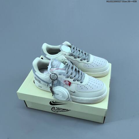 Nike Air Force 1 07 Light Beige Gray Red White EU 36-45 Skate Shoe - Unisex (BS-60090)