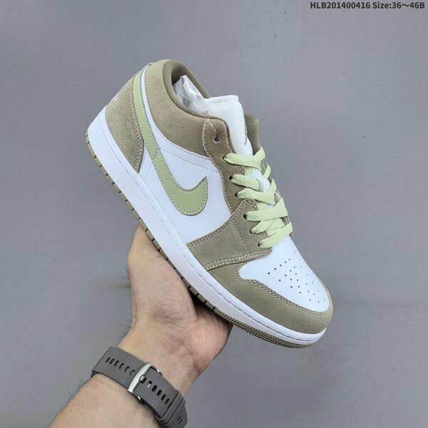 Nike Air Jordan 1 Low white beige light green 36~46 casual
