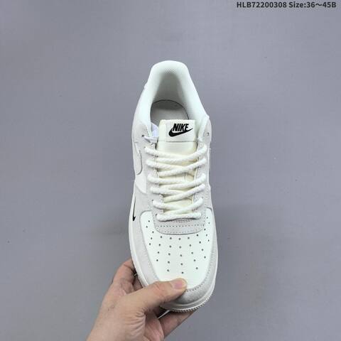 Nike Air Force 1 07 LV8 Stussy Off White Light Grey Black EU 36-45 Sneaker - Unisex (BS-61441)