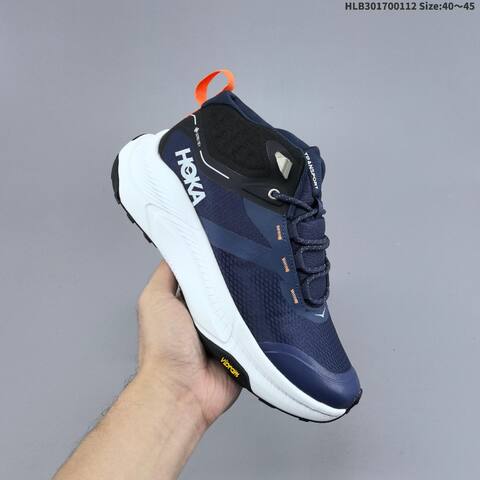 HOKA ONE ONE Transport Hike GTX Navy Blue White Black Orange EU 40-45 Trail Shoe Trail Running Sneakers - Men's (BS-69405)
