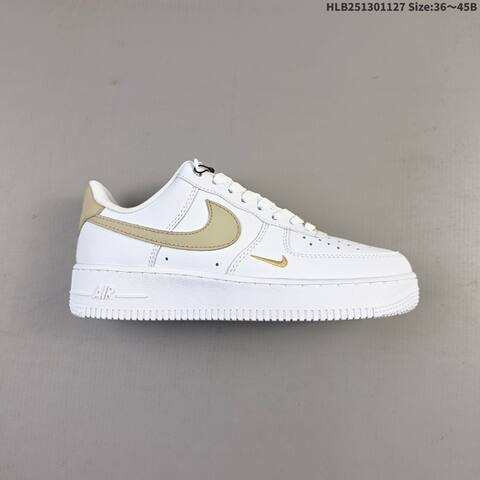 Nike Air Force 1 07 White Light Grey Gold EU 36-45 Sneaker - Unisex (BS-63007)
