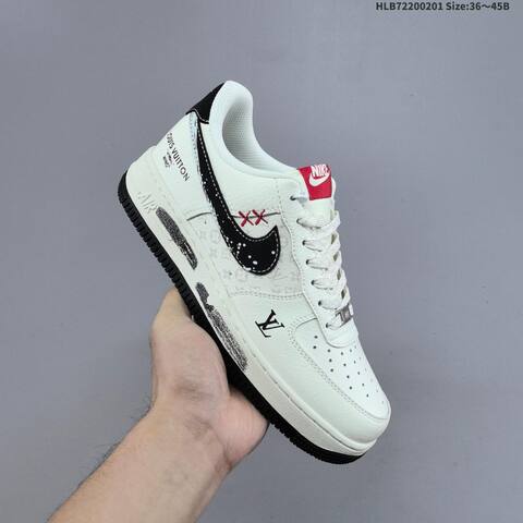 Nike Air Force 1 07 Low Off White Black Red EU 36-45 Sneaker - Unisex (BS-61589)