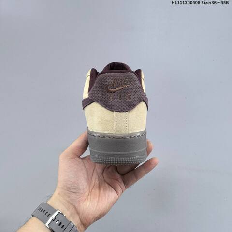 Nike Air Force 1 Low Beige Light Grey Dark Brown EU 36-45 Sneaker - Unisex (BS-60898)