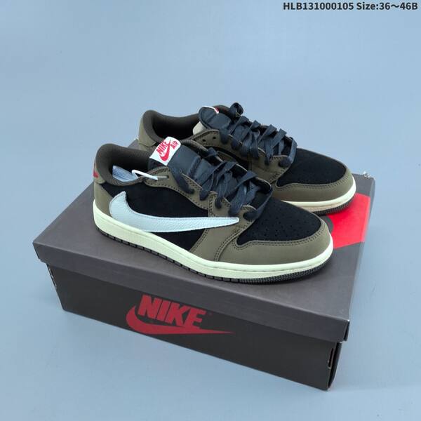 Jordan Air Jordan 1 Low x Travis Scott Black/white/olive/blue mixed colorways EU 36-46 casual