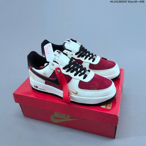 Nike Air Force 1 07 Low White Red Black Gold EU 36-45 Sneaker - Unisex (BS-61450)