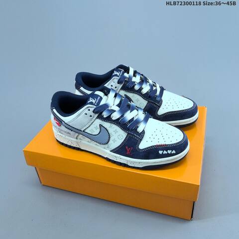 Nike SB Dunk Low Navy White Black Cream EU 36-45 Skate Shoe - Unisex (BS-61930)