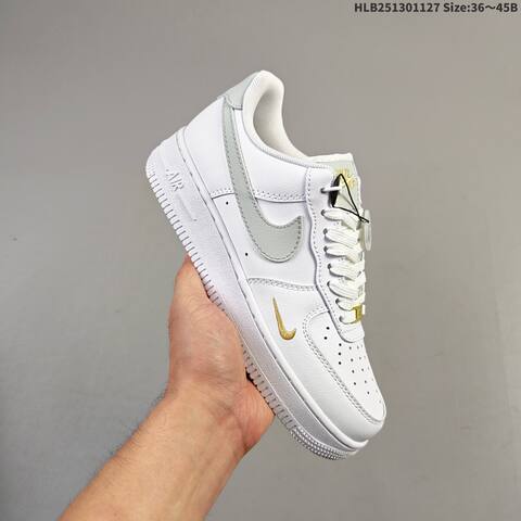 Nike Air Force 1 07 White Light Grey Gold EU 36-45 Sneaker - Unisex (BS-63007)