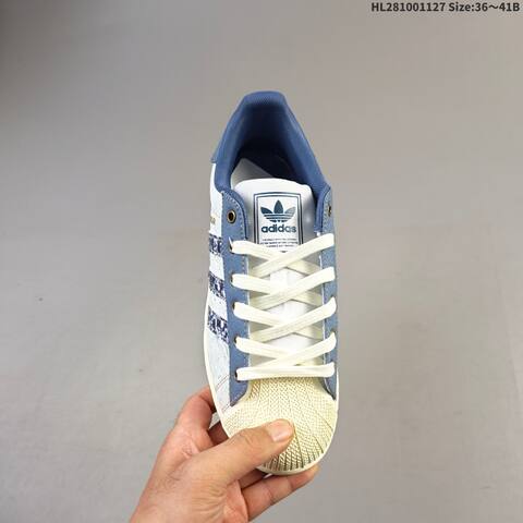 Adidas Superstar JS2488 Light Blue Cream White Dark Blue EU 36-41 Skate Shoe - Unisex (BS-65425)
