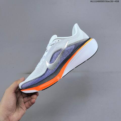 Nike Air Zoom Pegasus 42 White Purple Silver Orange Black EU 36-45 Running Shoe - Unisex (BS-60483)