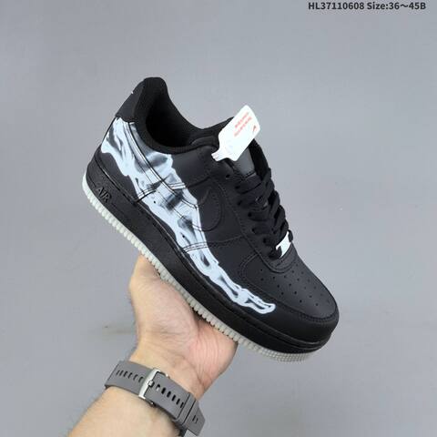 Nike Air Force 1 07 Skeleton Black Purple White EU 36-45 Sneaker - Unisex (BS-59950)