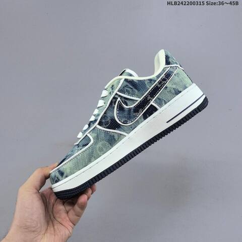 Nike Air Force 1 07 LV8 Blue Denim Off White Black EU 36-45 Sneaker - Unisex (BS-61295)
