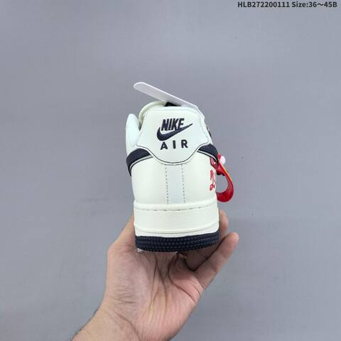 Nike Air Force 1 07 LV8 MZ9588-821 Off White Navy Blue Red EU 36-45 Sneaker - Unisex (BS-62064)