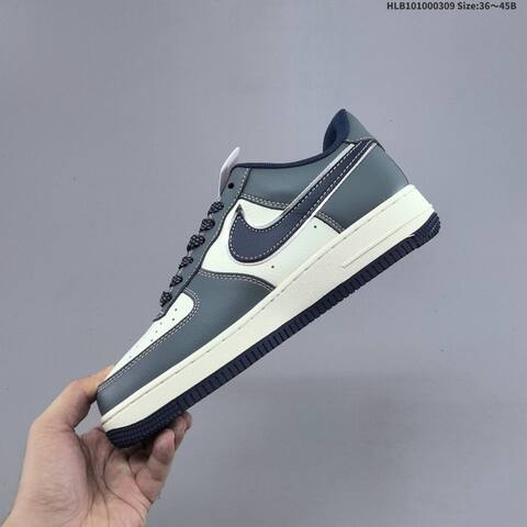 Nike Air Force 1 07 Grey Navy Off White Red EU 36-45 Sneaker - Unisex (BS-61404)