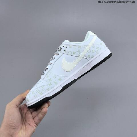 Nike SB Dunk Low Retro DIY LV Black White Light Green EU 36-45 Skate Shoe - Unisex (BS-62238)