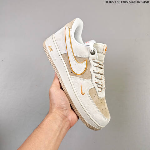 Nike Air Force 1 07 Light Beige Orange White EU 36-45 Sneaker - Unisex (BS-62826)