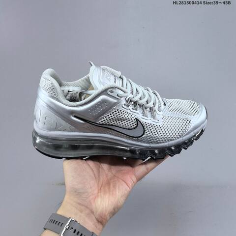 Nike Air Max 2013 White Black Silver EU 39-45 Running Shoe - Unisex (BS-60748)