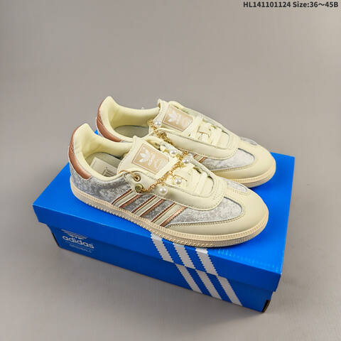 Adidas Samba Vegan OG SPD JR0035 Cream White Silver Rose Gold EU 36-45 Skate Shoe - Unisex (BS-65498)