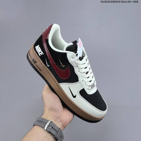 Nike Air Force 1 07 Low White Black Dark Red Brown EU 36-45 Sneaker - Unisex (BS-60833)