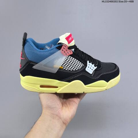 Union x Air Jordan 4 Retro SP Off Noir AIR JORDAN 4 Aj4 Lifestyle (BS-66714)
