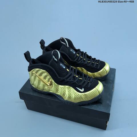 Nike Air Foamposite One Black Metallic Gold EU 40-46 Basketball Shoe - Men's (BS-61061)