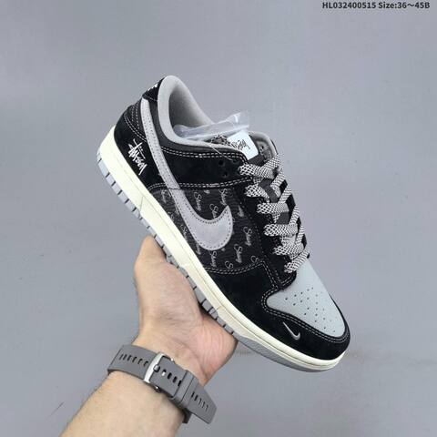 Nike Dunk SB Low Stussy Black Grey White Red EU 36-45 Skate Shoe - Unisex (BS-60323)