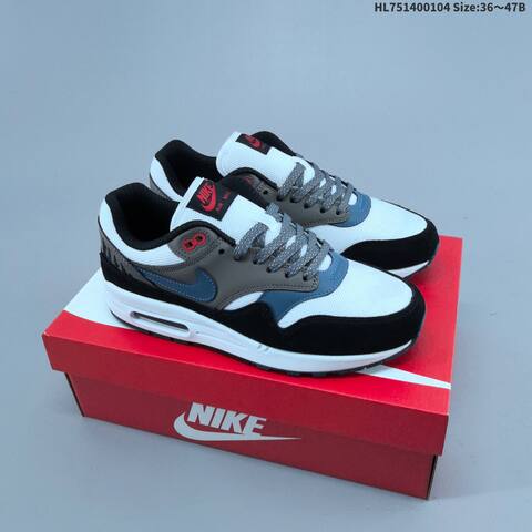 Nike Air Max 1 White Grey Blue Neon Volt Navy Green EU 36-47 Sneaker - Unisex (BS-62252)
