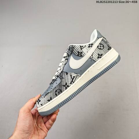 Nike Air Force 1 Low Grey Off White Black EU 36-45 Sneaker - Unisex (BS-62715)