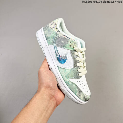 Nike SB Dunk Low Light Green White Cream Gray EU 35 5-46 Skate Shoe - Unisex (BS-63173)