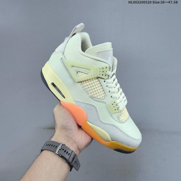 Jordan Air Jordan 4 Retro Sail/Light Grey/Gum/Orange EU 36-47.5 basketball