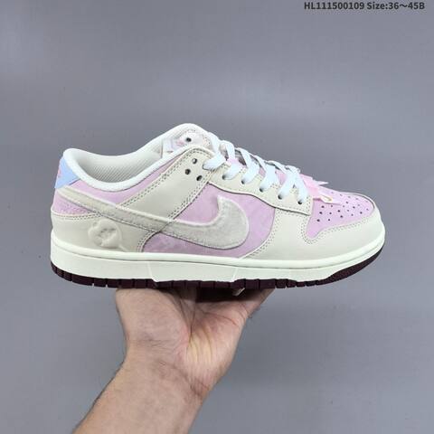Nike Dunk Low Light Pink Cream White Burgundy Light Blue EU 36-45 Skate Shoe - Unisex (BS-62106)