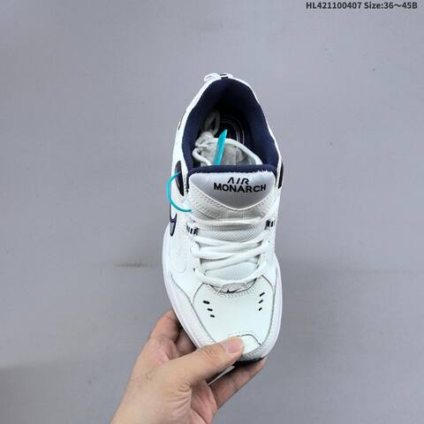 Nike Air Monarch IV White Navy Silver Black EU 36-45 Training Shoe - Unisex (BS-60910)