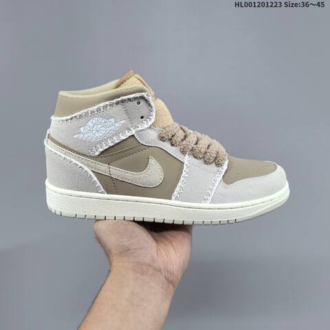 a Air Jordan 1 Mid Hemp Sail AIR JORDAN 1 Aj1 Lifestyle (BS-67315)