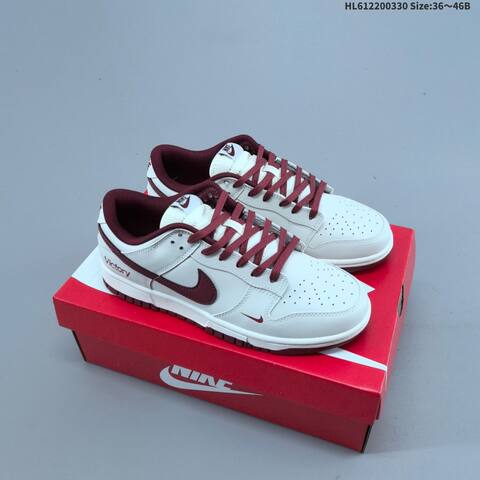 Nike Dunk Low Victory Sail Dark Red White EU 36-46 Skate Shoe - Unisex (BS-61037)