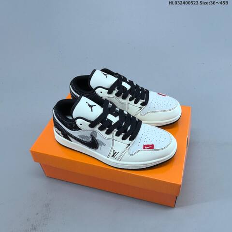 Jordan Air Jordan 1 Low White Black Grey Red EU 36-45 Sneaker - Unisex (BS-60181)