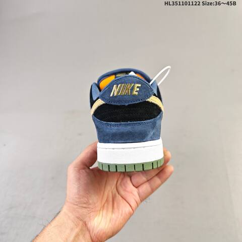 Nike SB Dunk Low Pro Black Blue Gold White Olive EU 36-45 Skate Shoe - Unisex (BS-63255)