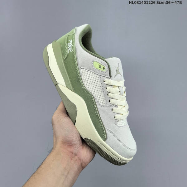 Jordan Air Jordan 4 Retro gray/olive green/white 36~47B basketball