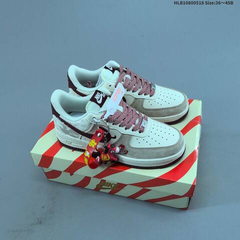 Nike Air Force 1 07 LV8 JJ2508 Sail Navy Red White Black EU 36-45 Sneaker - Unisex (BS-60273)