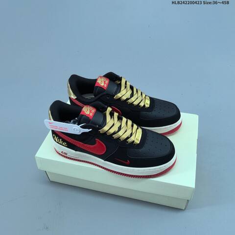 Nike Air Force 1 07 LV8 Black Navy Red Gold White EU 36-45 Sneaker - Unisex (BS-60574)