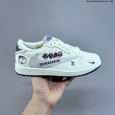 Doraemon x Louis Vuitton x Travis Scott x Air Jordan 1 Low A x Louis VuittonLV Lifestyle (BS-66609)