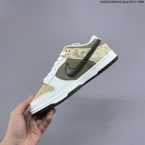Nike SB Dunk Low CNY White Olive Beige Dark Brown Red EU 35 5-45 Skate Shoe - Unisex (BS-60763)