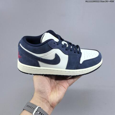 Air Jordan 1 Low Obsidian Suede AIR JORDAN 1 Aj1 Lifestyle (BS-66465)