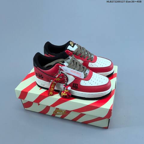 Nike Air Force 1 07 LV8 QW5288 Off White Black Red EU 36-45 Skate Shoe - Unisex (BS-61719)
