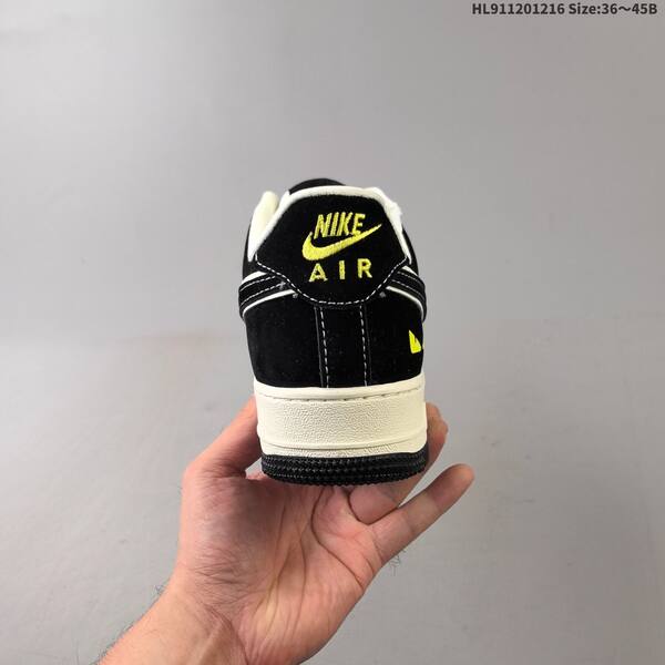 Nike Air Force 1 07 black white neon yellow EU 36-45 sneaker