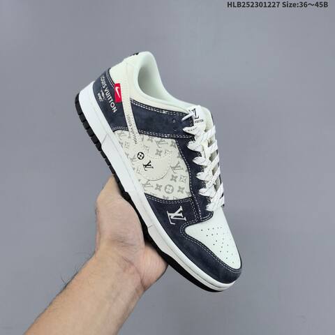 Nike Dunk SB Low Louis Vuitton Off White Dark Navy Grey EU 36-45 Skate Shoe - Unisex (BS-62383)