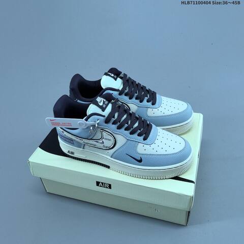 Nike Air Force 1 07 Low Off White Blue Silver EU 36-45 Sneaker - Unisex (BS-60944)